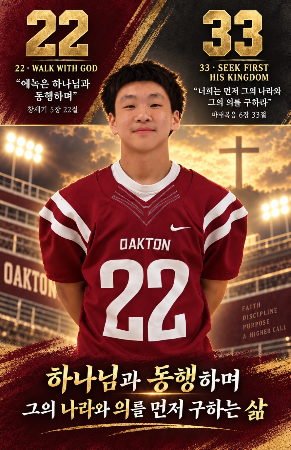 아브라함의 22에서 33으로 풋볼 말씀 축복 이미지