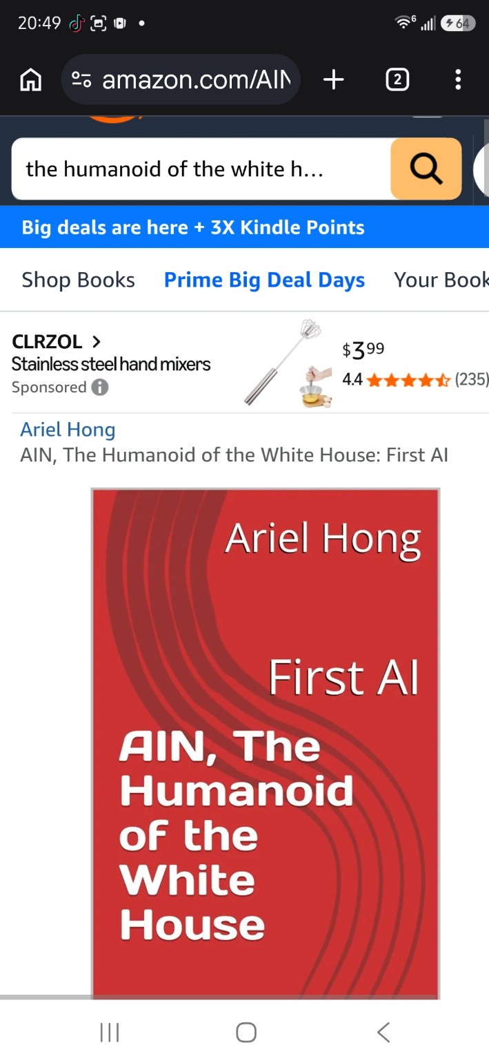 Ariel Hong — First AI, AIN, The Humanoid of the White House 책 표지